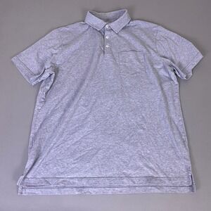 George Polo Shirt Men's Size XL Solid Gray Short Sleeve Pocket Cotton Blend